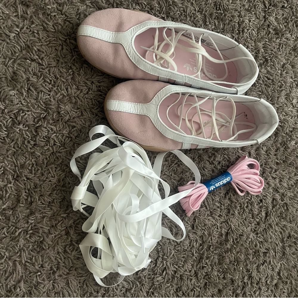 adidas Pink and White Ballet-Style Flats - Picture 8 of 8